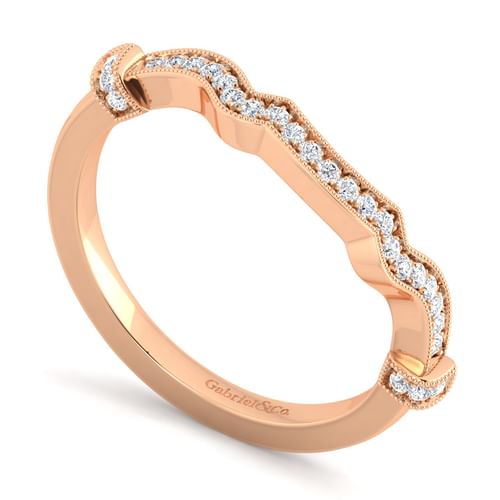 14K Rose Gold Matching Diamond Wedding Band