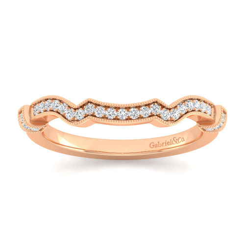 14K Rose Gold Matching Diamond Wedding Band