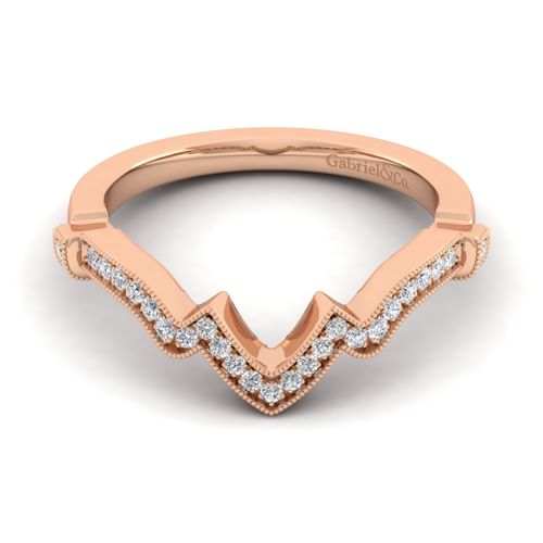 14K Rose Gold Matching Diamond Wedding Band