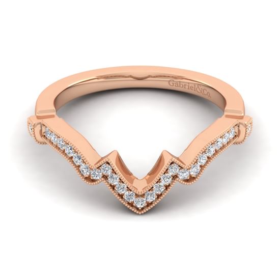 Gabriel - 14K Rose Gold Matching Diamond Wedding Band