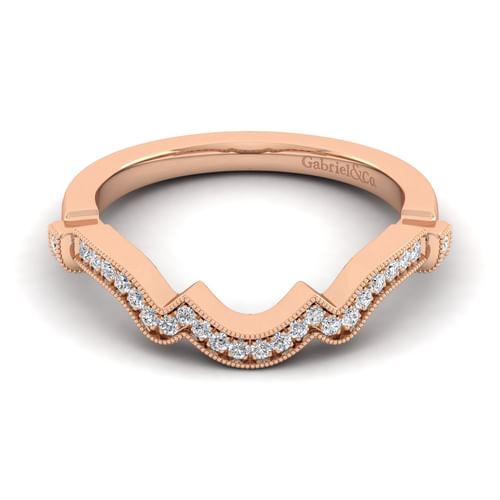 14K Rose Gold Matching Diamond Wedding Band