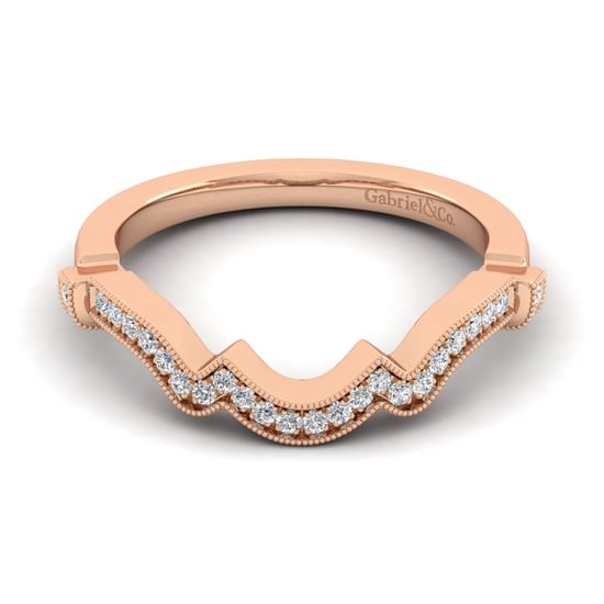 Gabriel - 14K Rose Gold Matching Diamond Wedding Band