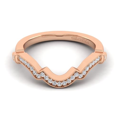 14K Rose Gold Matching Diamond Wedding Band