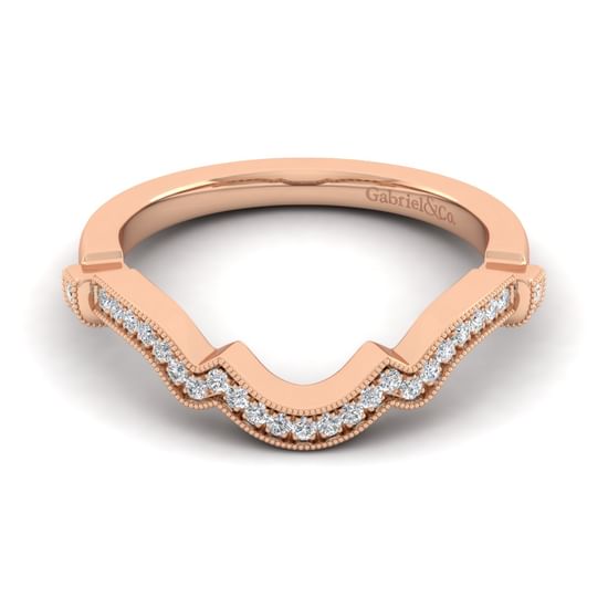 Gabriel - 14K Rose Gold Matching Diamond Wedding Band