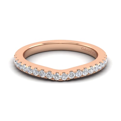 14K Rose Gold Matching Diamond Wedding Band