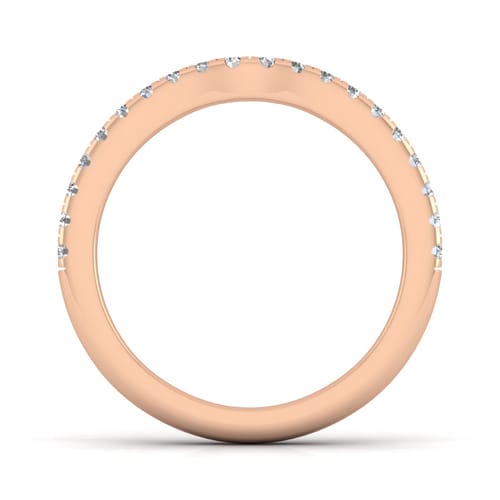 14K Rose Gold Matching Diamond Wedding Band