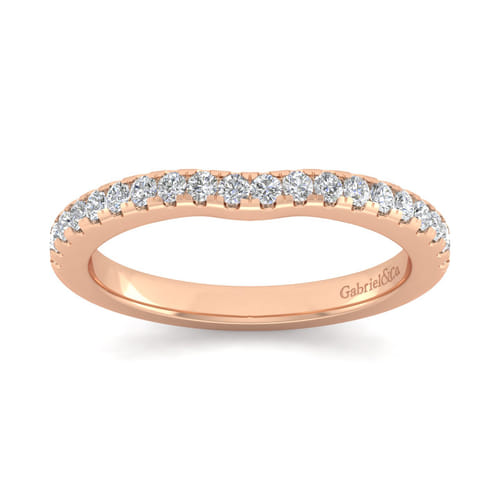 14K Rose Gold Matching Diamond Wedding Band