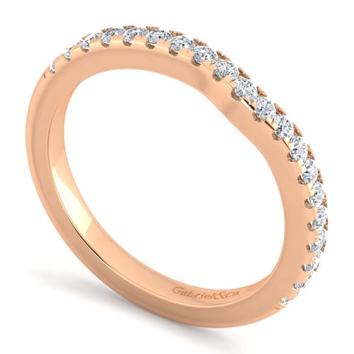 14K Rose Gold Matching Diamond Wedding Band