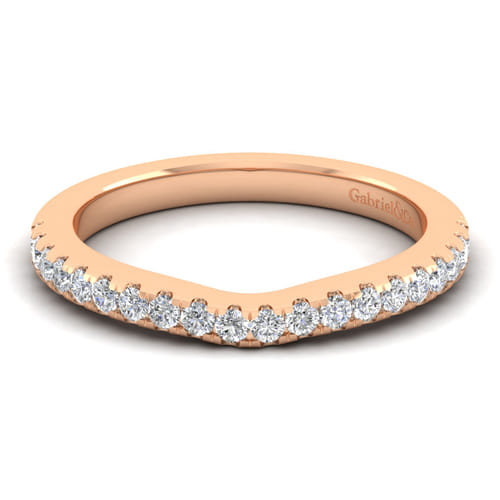 14K Rose Gold Matching Diamond Wedding Band