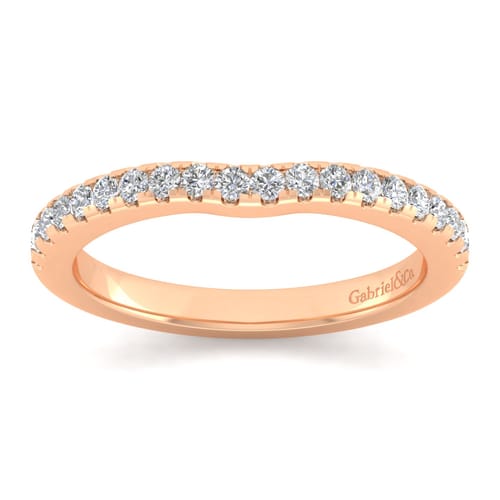 14K Rose Gold Matching Diamond Wedding Band