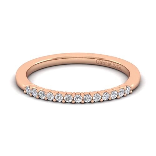 14K Rose Gold Matching Diamond Wedding Band
