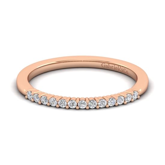 Gabriel - 14K Rose Gold Matching Diamond Wedding Band