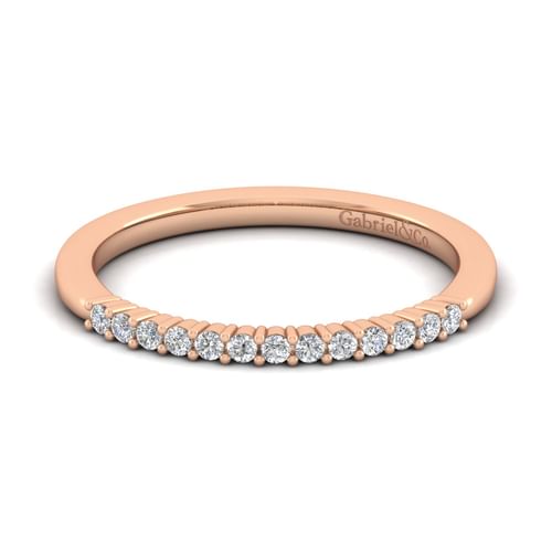 14K Rose Gold Matching Diamond Wedding Band