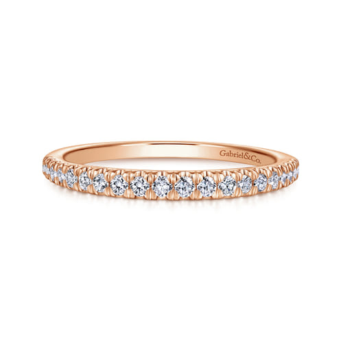 14K Rose Gold Matching Diamond Wedding Band