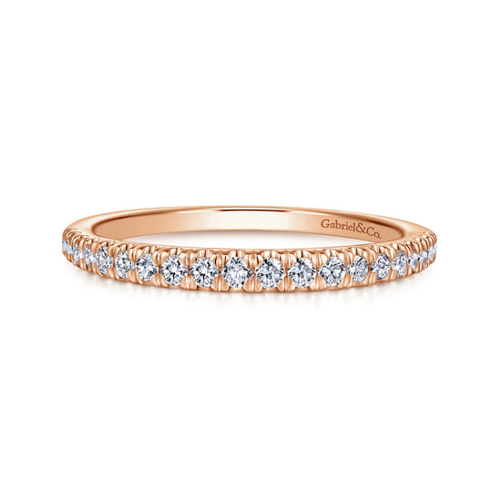 Gabriel - 14K Rose Gold Matching Diamond Wedding Band Gabriel - 14K Rose Gold Matching Diamond Wedding Band