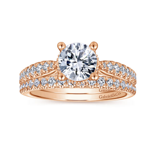 14K Rose Gold Matching Diamond Wedding Band