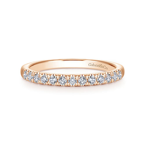 14K Rose Gold Matching Diamond Wedding Band