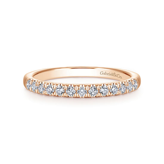 Gabriel - 14K Rose Gold Matching Diamond Wedding Band