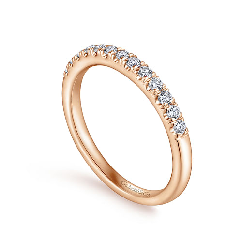 14K Rose Gold Matching Diamond Wedding Band