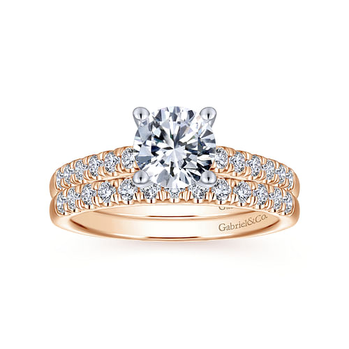 14K Rose Gold Matching Diamond Wedding Band