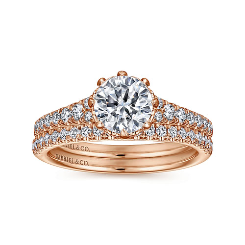 14K Rose Gold Matching Diamond Wedding Band