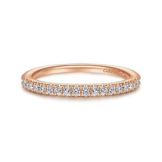 Gabriel - 14K Rose Gold Matching Diamond Wedding Band