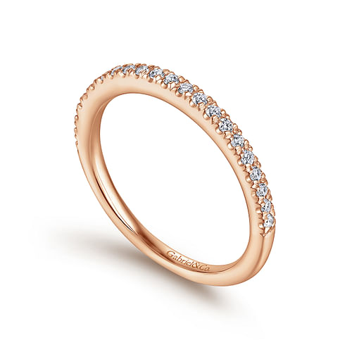 14K Rose Gold Matching Diamond Wedding Band