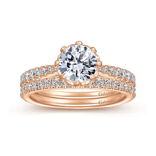 14K Rose Gold Matching Diamond Wedding Band