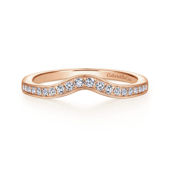 Gabriel - 14K Rose Gold Matching Diamond Wedding Band