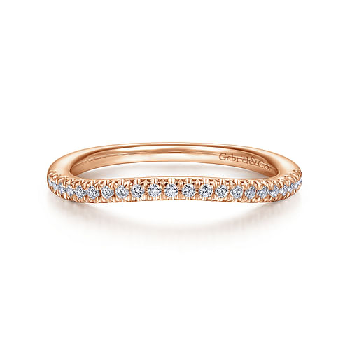 14K Rose Gold Matching Diamond Wedding Band