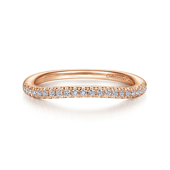 Gabriel - 14K Rose Gold Matching Diamond Wedding Band