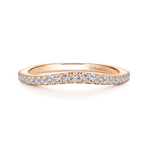 14K Rose Gold Matching Diamond Wedding Band