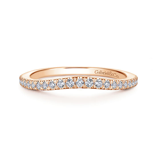 Gabriel - 14K Rose Gold Matching Diamond Wedding Band