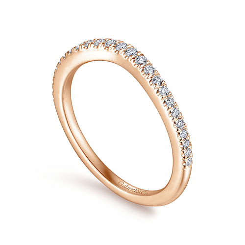 14K Rose Gold Matching Diamond Wedding Band