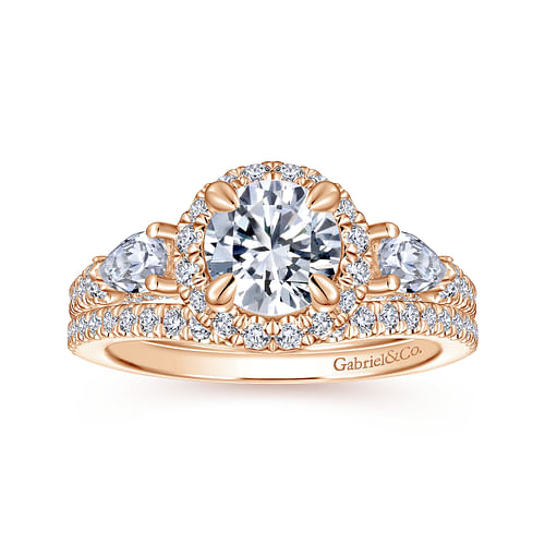 14K Rose Gold Matching Diamond Wedding Band