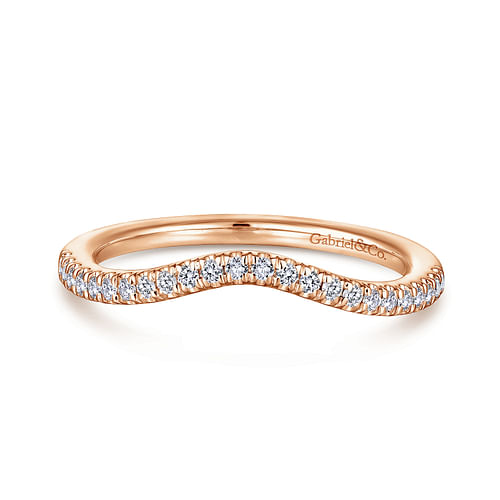 14K Rose Gold Matching Diamond Wedding Band