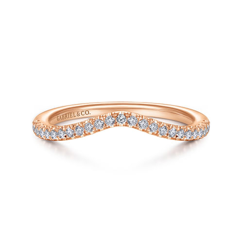 14K Rose Gold Matching Diamond Wedding Band