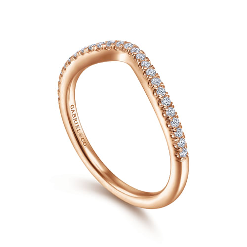 14K Rose Gold Matching Diamond Wedding Band