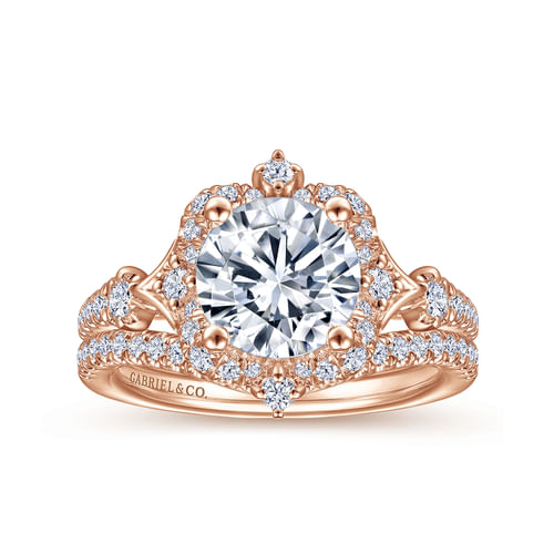 14K Rose Gold Matching Diamond Wedding Band