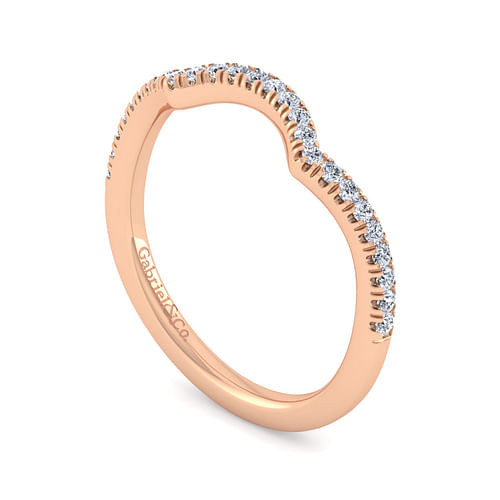 14K Rose Gold Matching Diamond Wedding Band