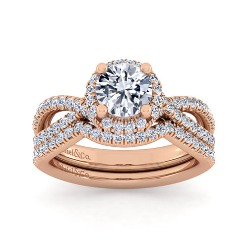 14K Rose Gold Matching Diamond Wedding Band