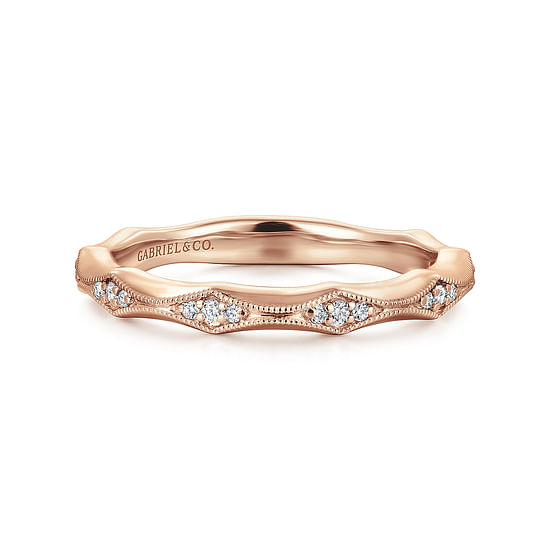 Gabriel - 14K Rose Gold Matching Diamond Wedding Band