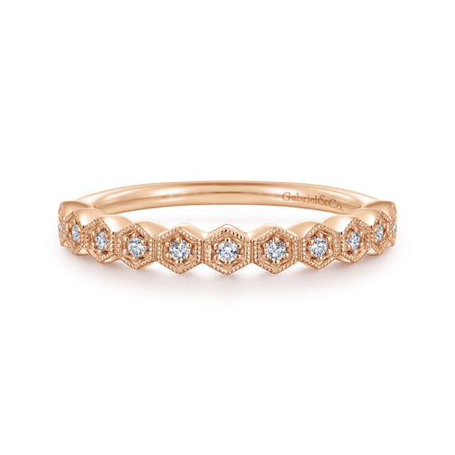 14K Rose Gold Matching Diamond Wedding Band