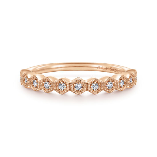 Gabriel - 14K Rose Gold Matching Diamond Wedding Band