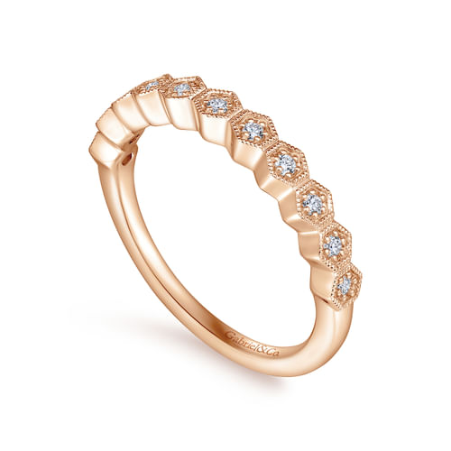 14K Rose Gold Matching Diamond Wedding Band