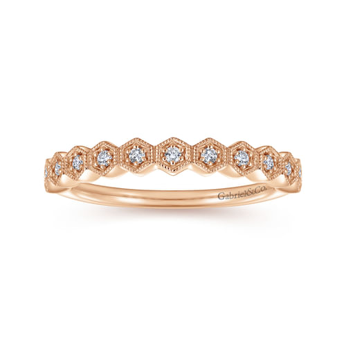 14K Rose Gold Matching Diamond Wedding Band