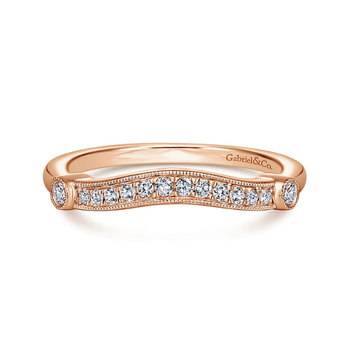 14K Rose Gold Matching Diamond Wedding Band