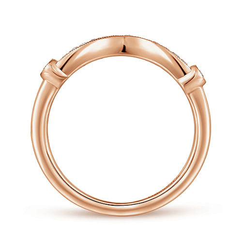 14K Rose Gold Matching Diamond Wedding Band