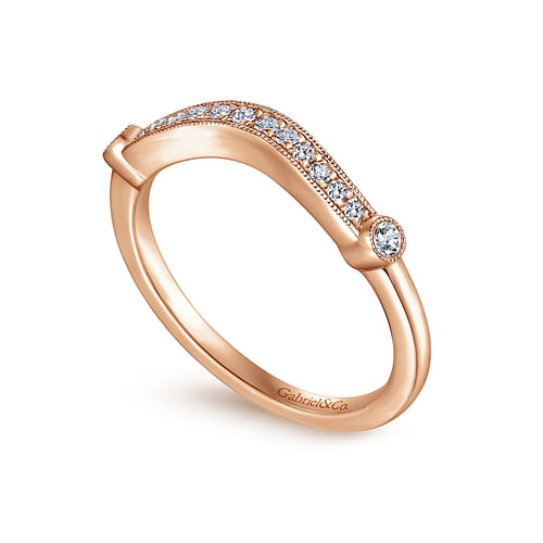 14K Rose Gold Matching Diamond Wedding Band