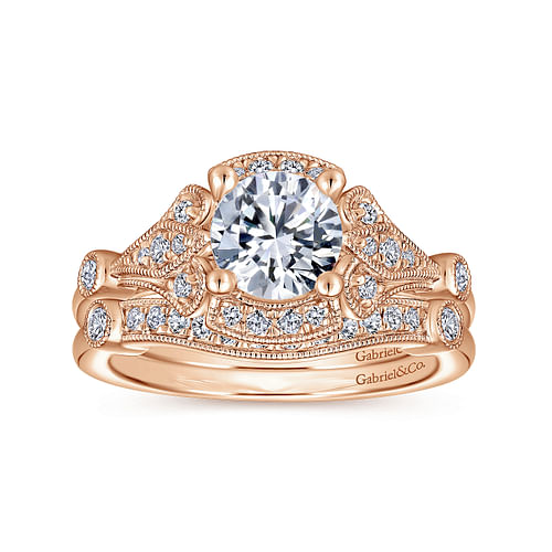 14K Rose Gold Matching Diamond Wedding Band